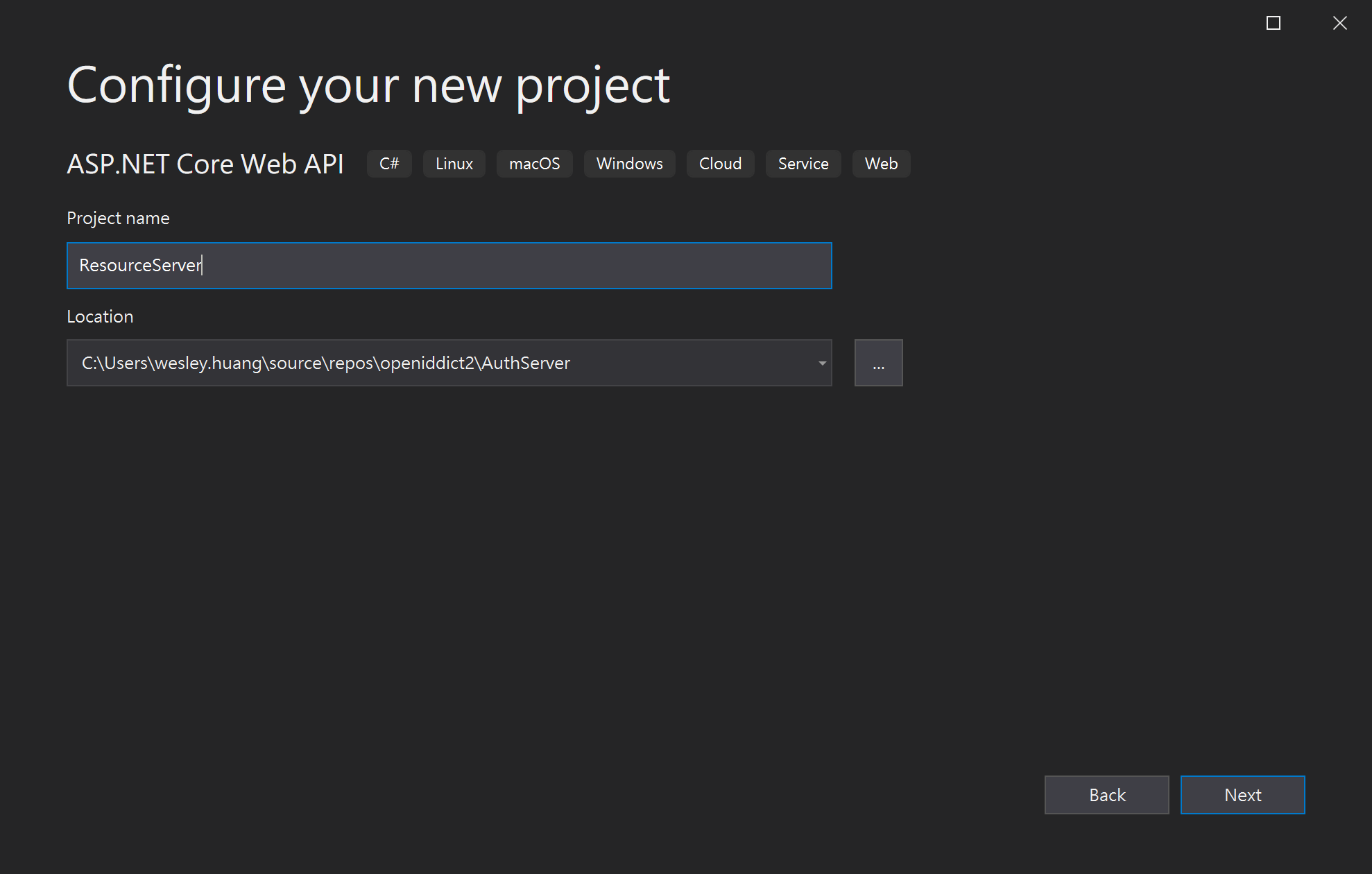 Configure your new project